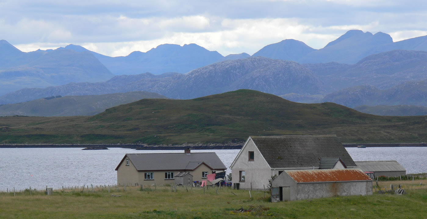 Picture of a typical crofting area in the Highlands of Scotland